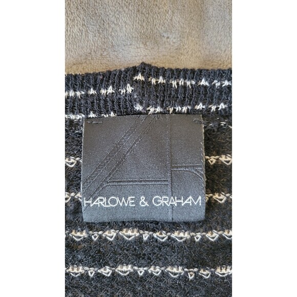 Harlowe & Graham Black White Stripe Cardigan - Picture 3 of 5